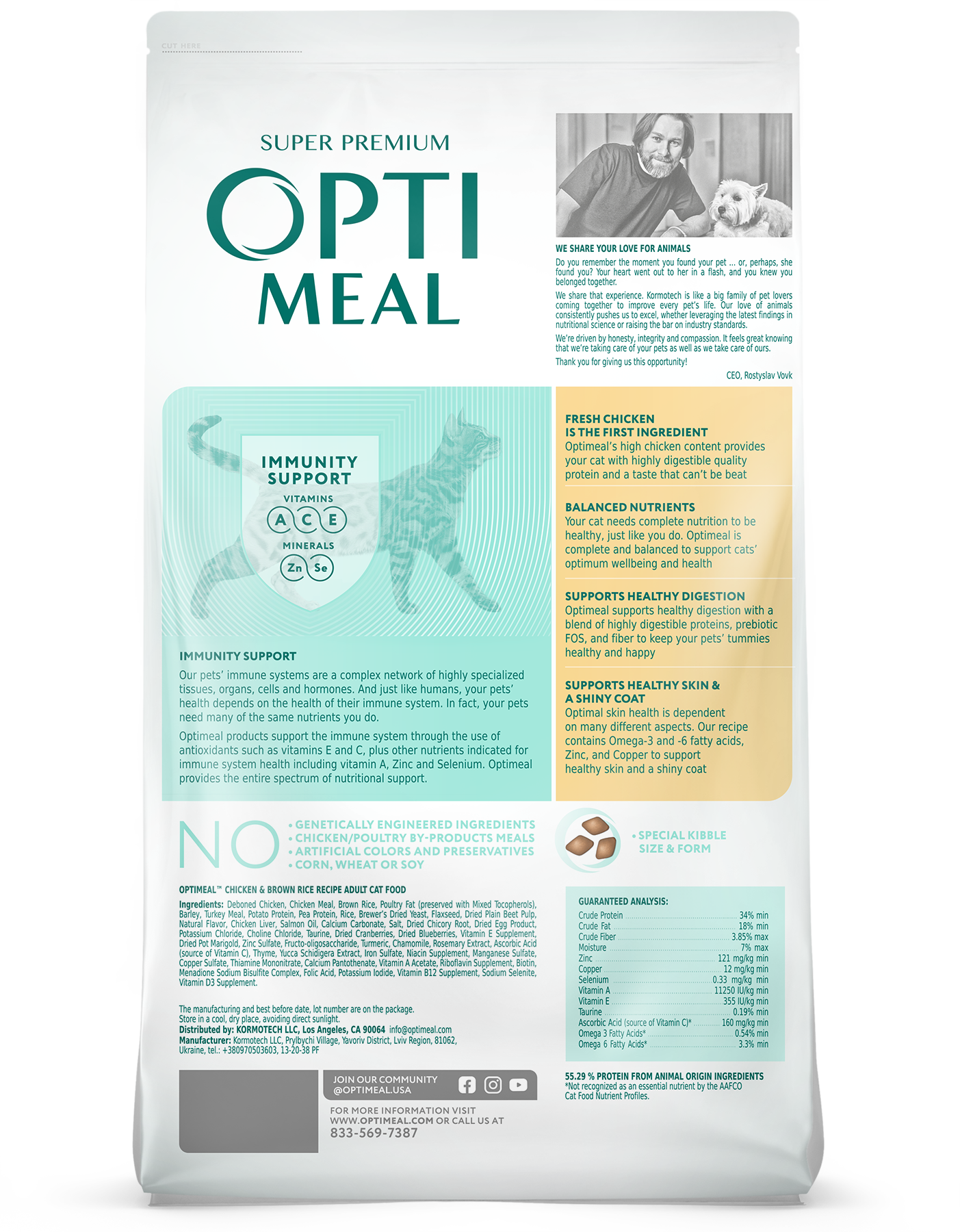 Chicken Rice For Cats Recipe Adult Cats Optimeal