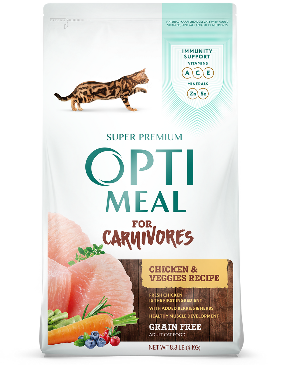 Grain Free Cat Food Chicken. Veggies Recipe Optimeal