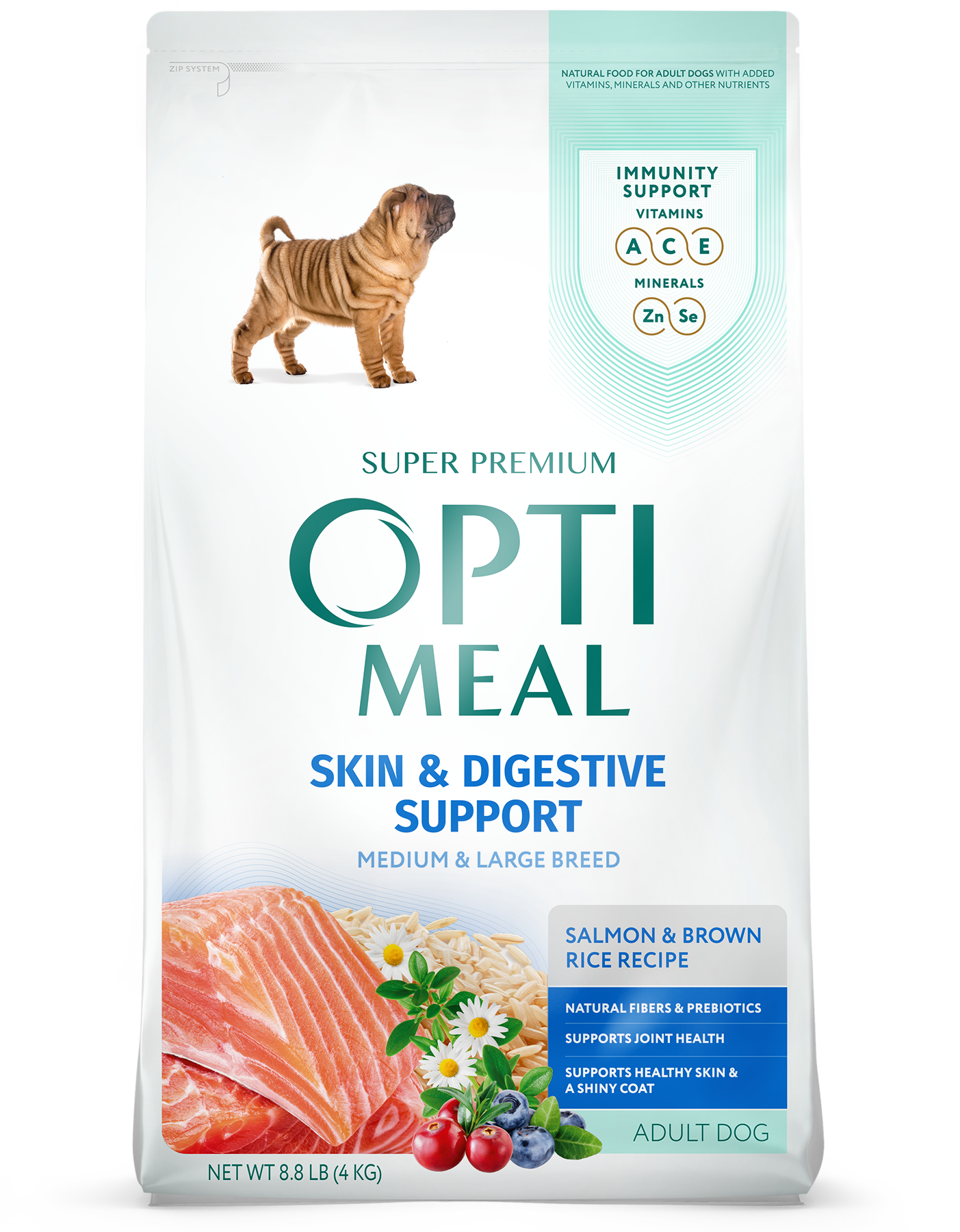 Salmon Brown Rice Dog Food Medium Large Breed Optimeal