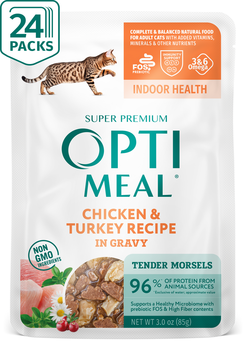 (24) Optimeal® Indoor Health Chicken & Turkey Recipe Grain Free Tender Morsels In Gravy Adult Cat - Image 1