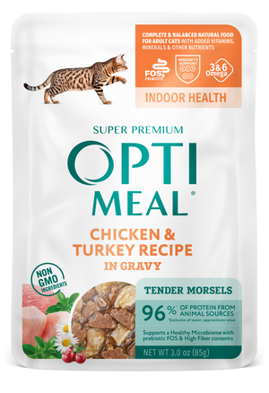 Optimeal® Indoor Health Chicken & Turkey Recipe Grain Free Tender Morsels In Gravy Adult Cat