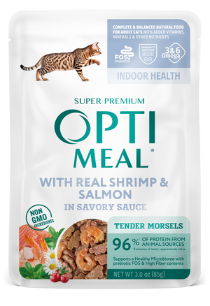 Optimeal® Indoor Health With Real Shrimp & Salmon Grain Free Tender Morsels In Savory Sauce Adult Cat Food