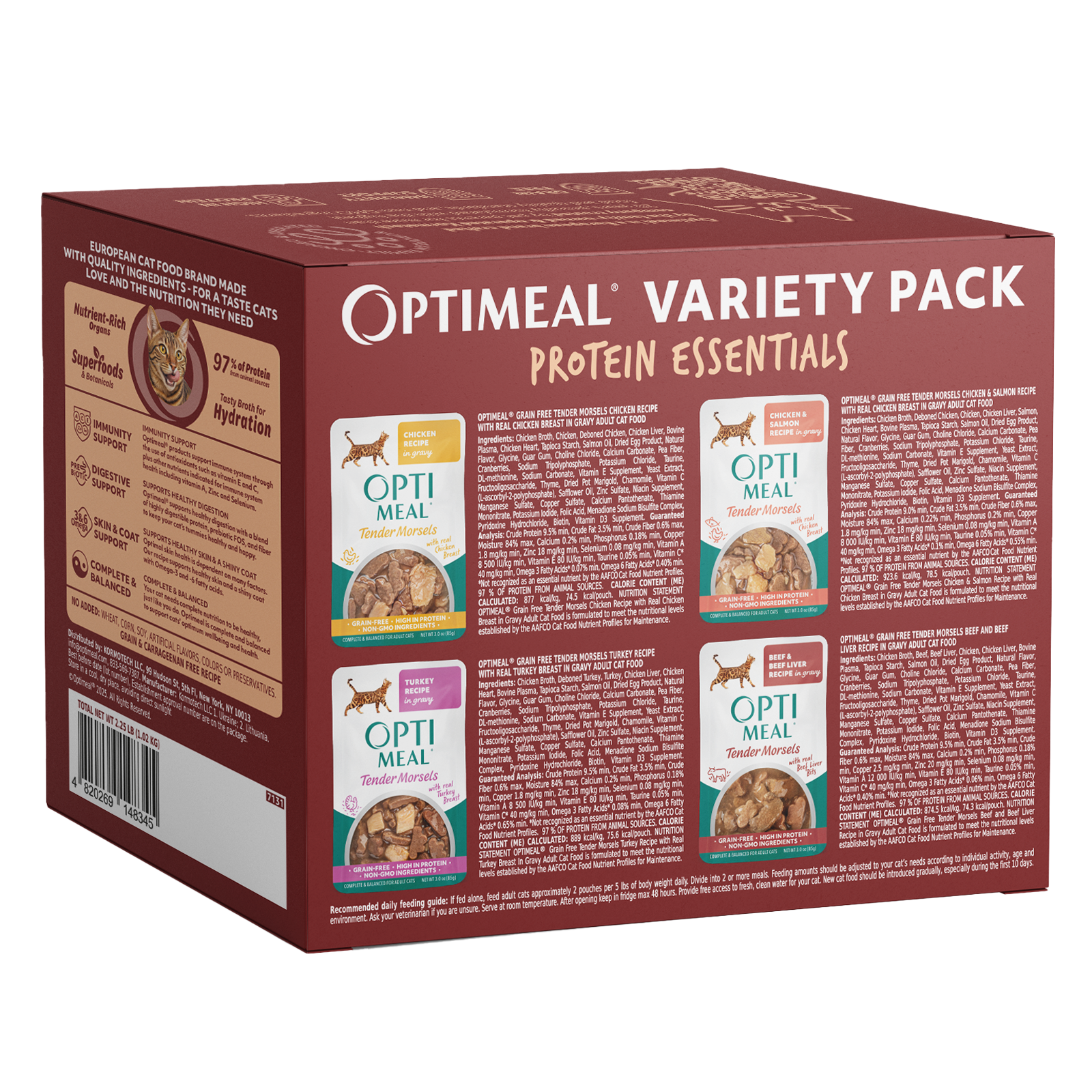 (24) Protein Essential Variety Pack - Chicken, Turkey & Beef  Wet Cat Food