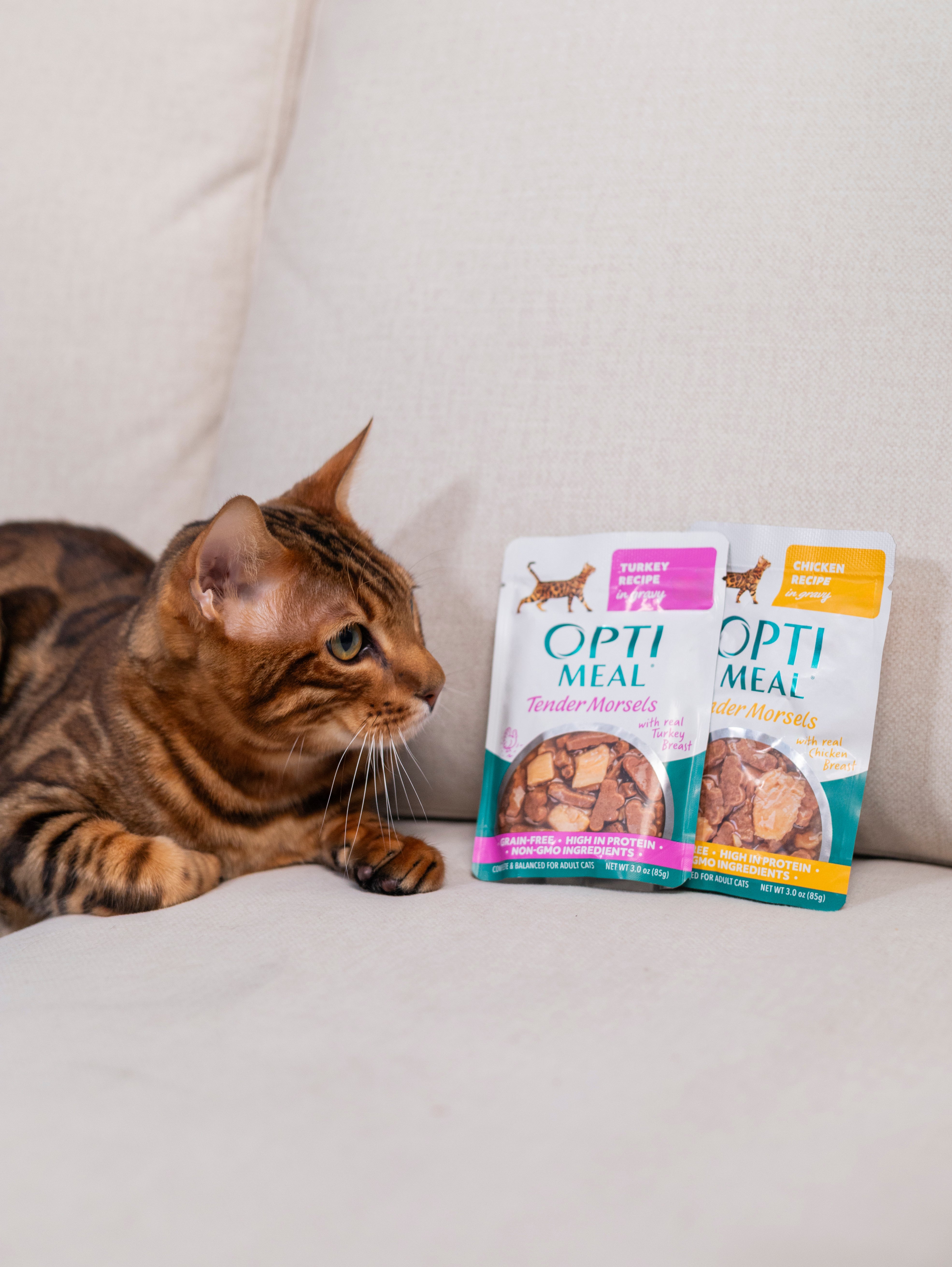 (24)'OPTIMEAL® Grain Free Tender Morsels Turkey Recipe with Real Turkey Breast In Gravy Adult Cat Food