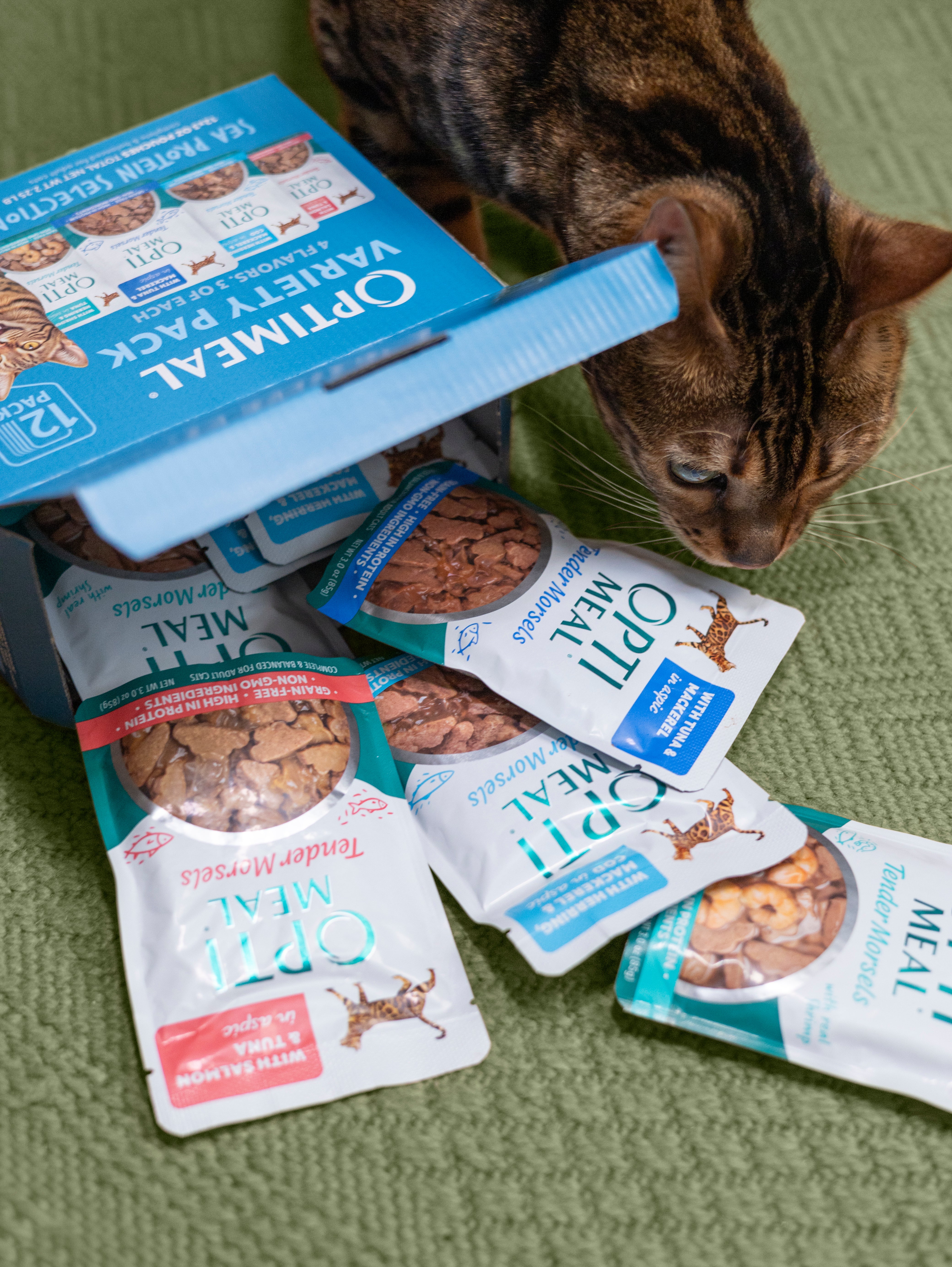 (24) OPTIMEAL® Variety Pack Sea Protein Selection - Shrimp, Tuna, Salmon, Herring, Mackerel & Cod Wet Cat Food