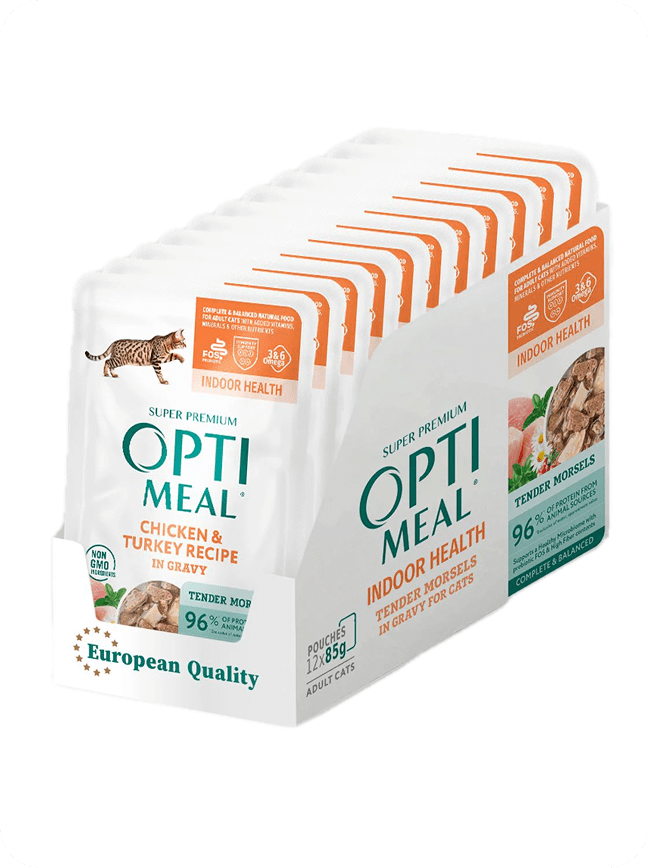 Optimeal® Indoor Health Chicken & Turkey Recipe Grain Free Tender Morsels In Gravy Adult Cat - Image 4