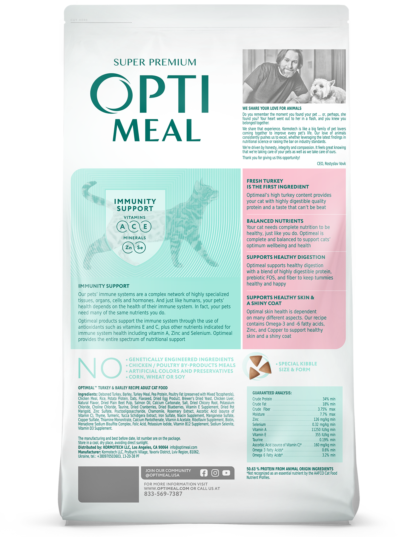 Optimeal® Turkey & Barley for Adult Cats